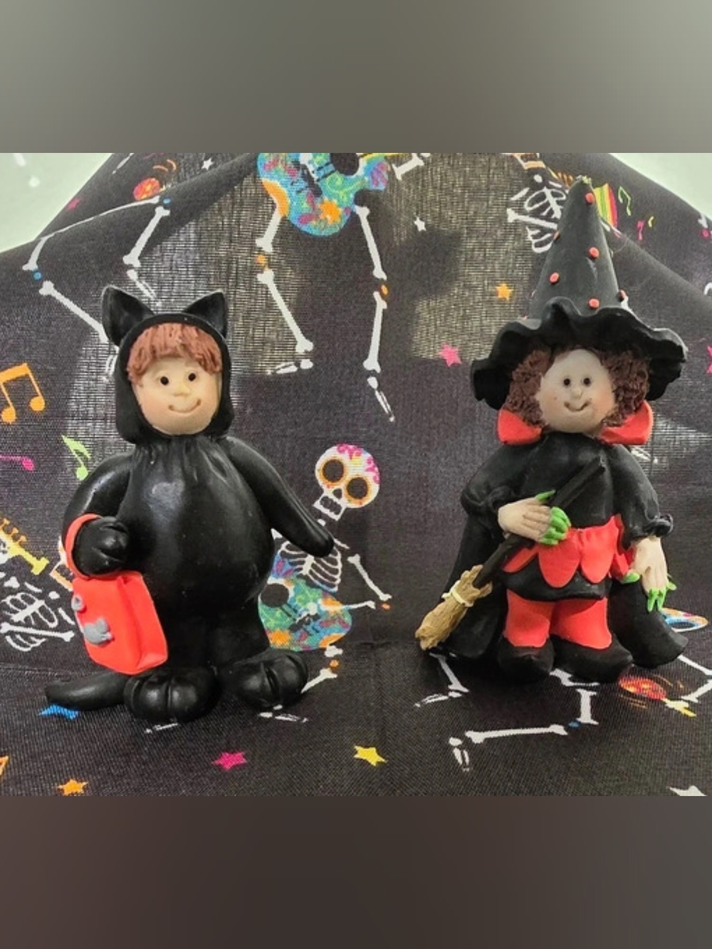 Department 56 "Half-Pints" Halloween Witch & Black Cat Village Figurines